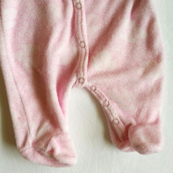 vintage coccoli made in Canada pink terry cloth newborn snap sleeper & hat set - Picture 4 of 7